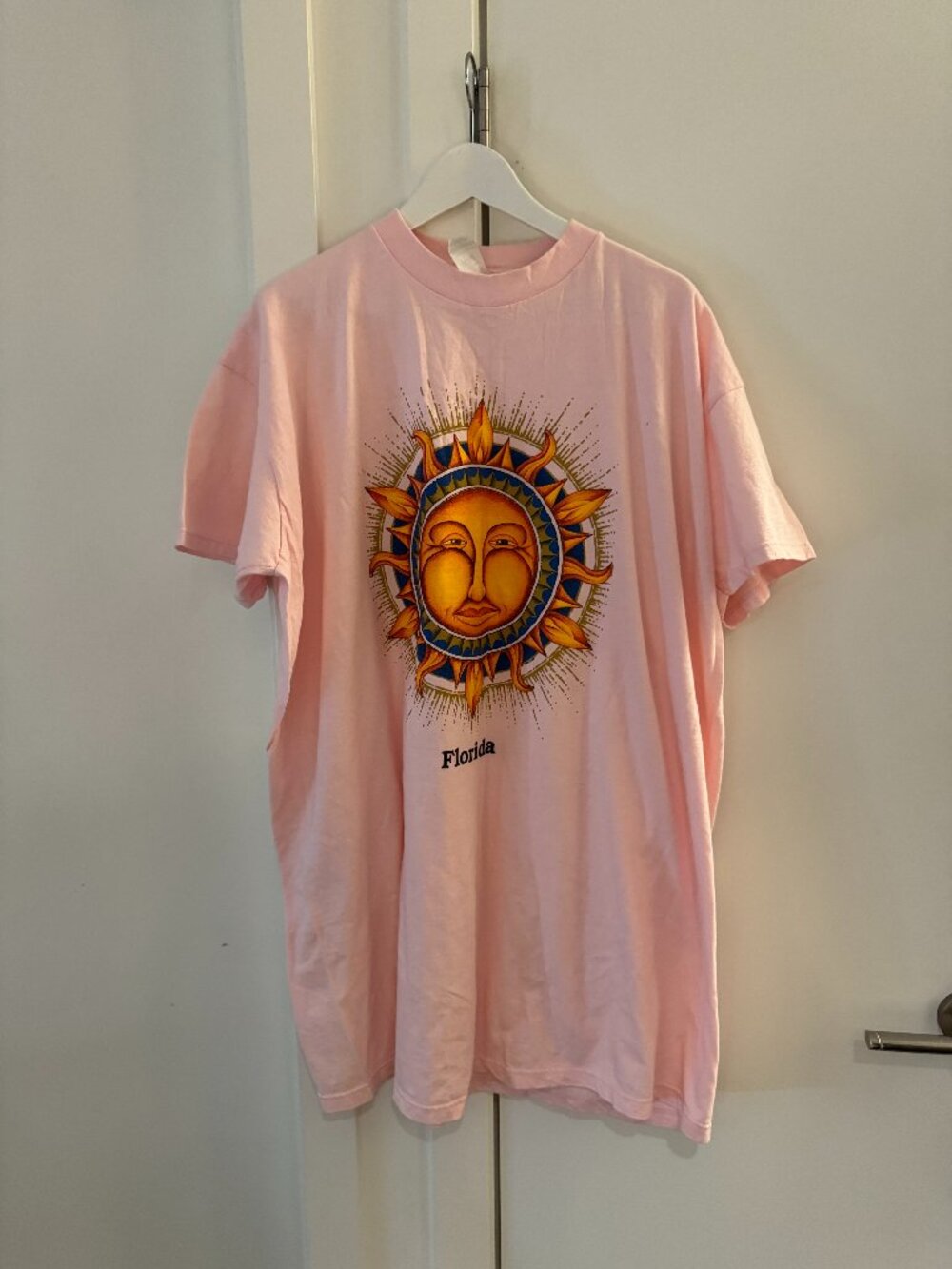 VINTAGE NEW AGE SUN PINK FLORIDA LONG T-SHIRT SLEEPING TSHIRT SIZE S-M